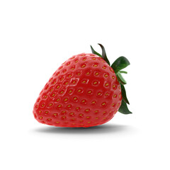 Single ripe strawberry isolated on a black background
