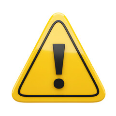 A bright yellow triangular warning sign with a thick black border and a black exclamation mark in the center.