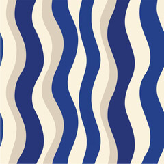 Seamless pattern of abstract wavy vertical stripes, smooth organic curves