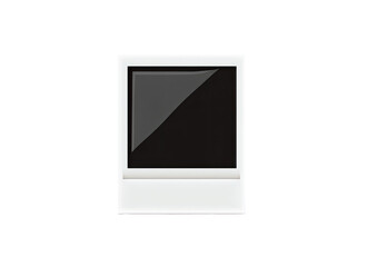 White photo frame, black image inside