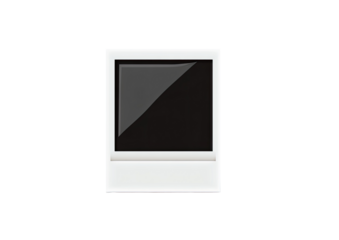White photo frame, black image inside