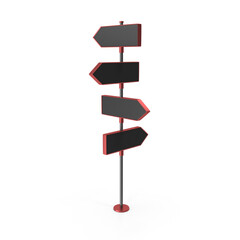 Four Way Direction Road Sign Board for Travel and Navigation Concept