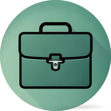 Illustration of a briefcase on a green background circle.