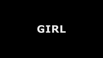 Girl Text Animation Icon. Girl text animation icon with dynamic motion and soft transitions with black background.