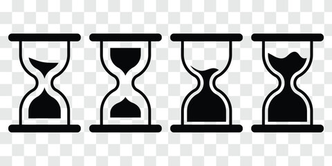 Sand watch icon set . Hourglass symbol. Modern and editable sand clock icon. 