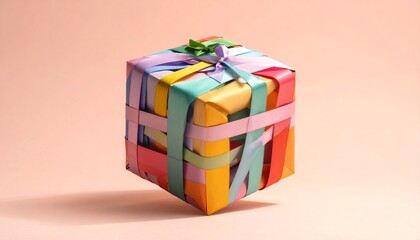 Vibrant Ribbon Cube