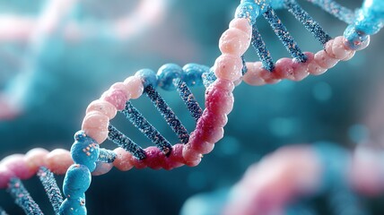 Dna double helix structure representing genetic code, biotechnology research, medical science advancements