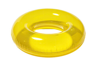 Bright yellow inflatable circular pool float