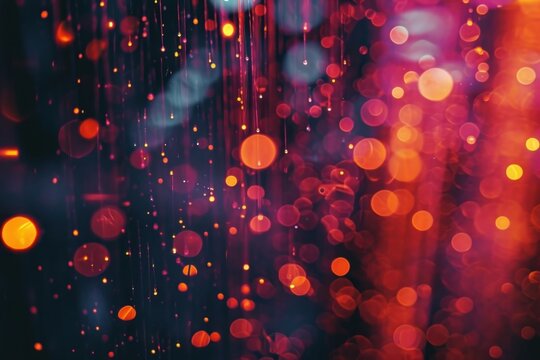 Bokeh light glitter rain.