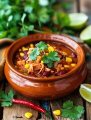 Savoring the rich flavors of Mexican tamale soup in a rustic setting