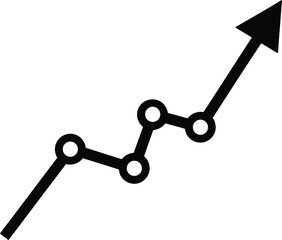 Growing Graph Vector Illustration with Arrow Symbolizing Growth and Success a Positive Trend Concept on Transparent Backdrop Achievement