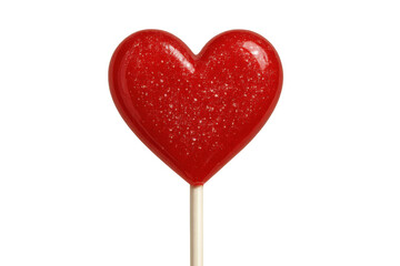 Heart lollipop symbolizing love, romance, sweetness, valentine's day, and confectionery, with a transparent background