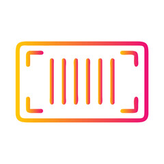 a flat gradient outline icon of a barcode for web and graphic design