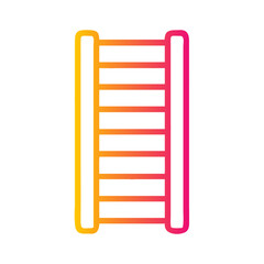 a flat gradient outline icon of a ladder for web and graphic design