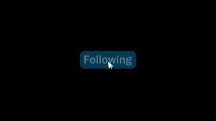Animated follow Button. Click on follow button with arrow cursor. Follow call to action button animation. - Powered by Adobe