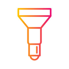 a flat gradient outline icon of a spotlight for web and graphic design