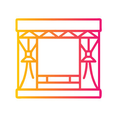Fototapeta premium a flat gradient outline icon of a stage for web and graphic design