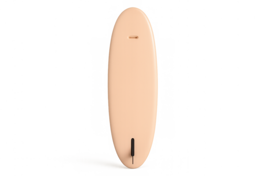 Surfboard with single fin for water sport, surfing recreation, summer lifestyle and beach activity on transparent background - Powered by Adobe