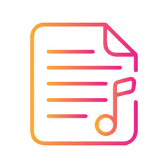 Obraz premium a flat gradient outline icon of sheet music for web and graphic design