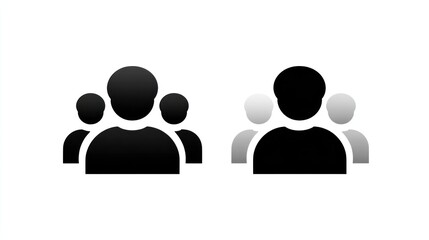 Symbolic Teamwork: Two sets of minimalist icons representing a united front, symbolizing collaboration, unity, and the power of combined effort. 