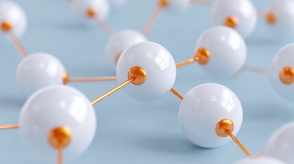 Molecular Network: An abstract close-up shot of a molecular network, revealing the intricate connections and bonds between atoms. Depicting the fundamental building blocks of matter and science.