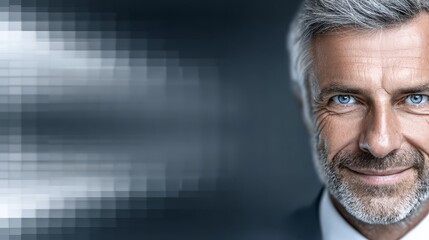 Distinguished senior man portrait wisdom reflected in grey hair and white beard timeless elder face human expression.