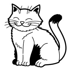 Obraz premium Hand drawn cat sketch illustration isolated on white background