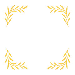 Golden wheat wreath frame vector illustration