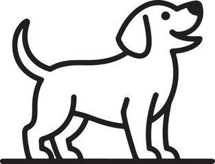 Line art icon of a barking dog illustration