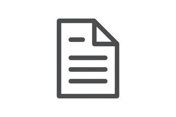 Simple document icon flat vector design isolated on white background for web and mobile apps
