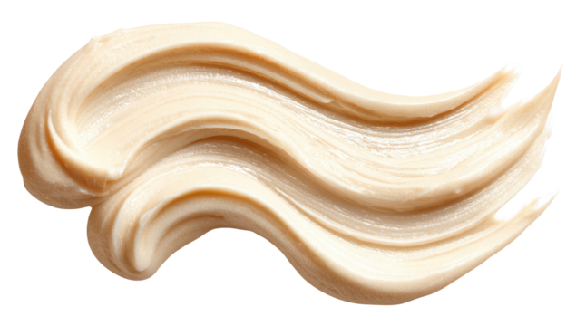Creamy, light beige substance swirled in flowing curves