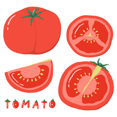 Cute Tomato Cutaway Illustration Set Vol.1