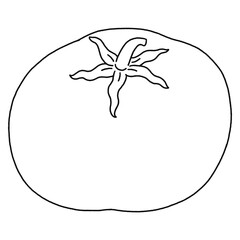 Cute Tomato Cartoon - Outline