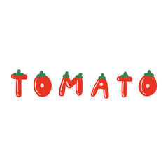 Cute Tomato Text Illustration