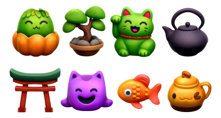 Cute and Colorful Illustrations of Various Objects with a Playful Theme