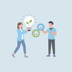 Obraz premium business man with idea bulb