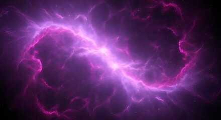 Vibrant pink and purple nebula with glowing stars in deep space, creating a mesmerizing and ethereal cosmic background