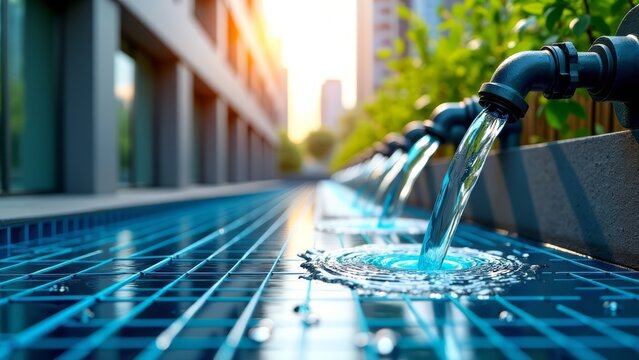 Rainwater harvesting system in urban environment