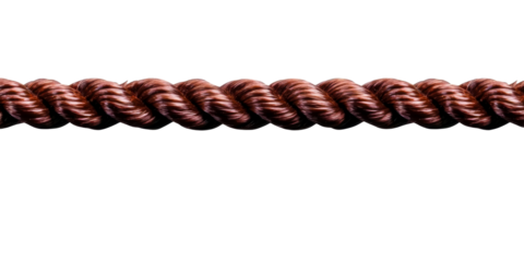 Thick braided copper wire segment on white