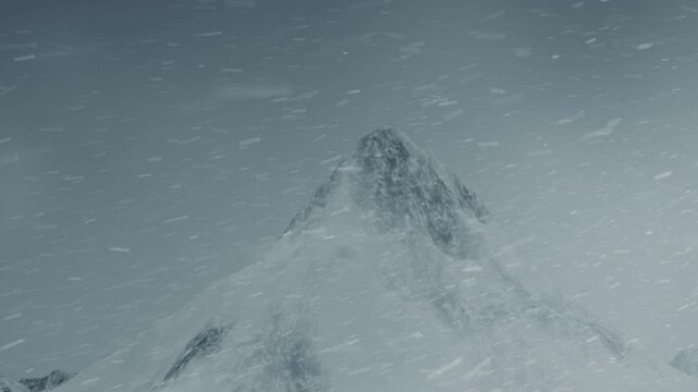 雪山の風景の3DCGアニメーション　吹雪
