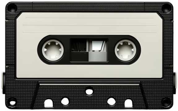 Retro Audio Cassette Tape in Neutral Tones