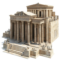 Fototapeta premium Complete Roman temple with stairs and colonnade 
