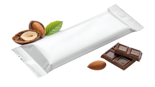 "Blank Snack Wrapper — Candy / Chocolate Flow Pack Isolated PNG"