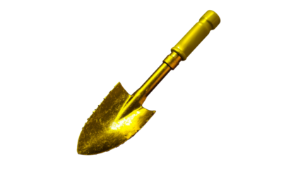Shiny Golden Trowel With Serrated Edge