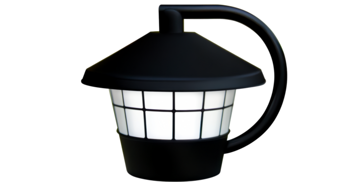 Outdoor lamppost fixture with white illuminated glass panels