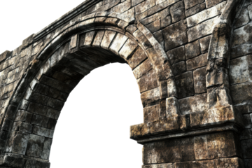 Dark textured Roman arch with heavy stone blocks
