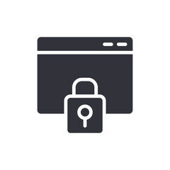 Website Security With Padlock Icon Concept Design