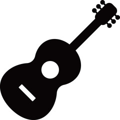 アコースティックギターのアイコン　モノトーン