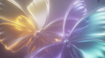 Vibrant abstract flower petals with glowing light effects and colorful gradient