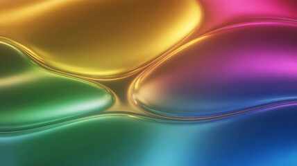 Vibrant abstract waves with colorful golden, green, and pink gradients